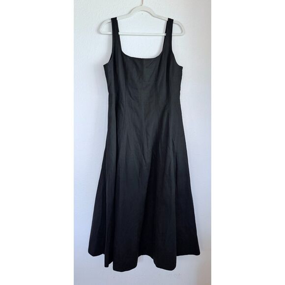 NWT Madewell Women's Seamed Square Neck Midi Dress in Black Size 14 - Picture 8 of 16